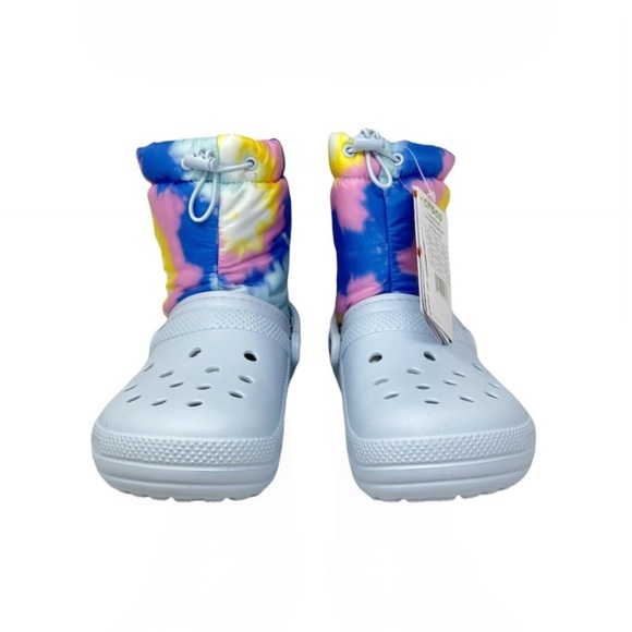 NWT Crocs Classic Lined Neo Puff Tie-Dye Boot Light Blue Women's Size 8 Unisex - Picture 5 of 11